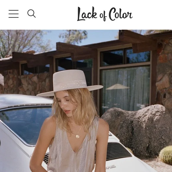 NWT Lack if Color Sierra in Gold Free People Lack Of Color Sierra Boater Hat Cream Gold  main image 2